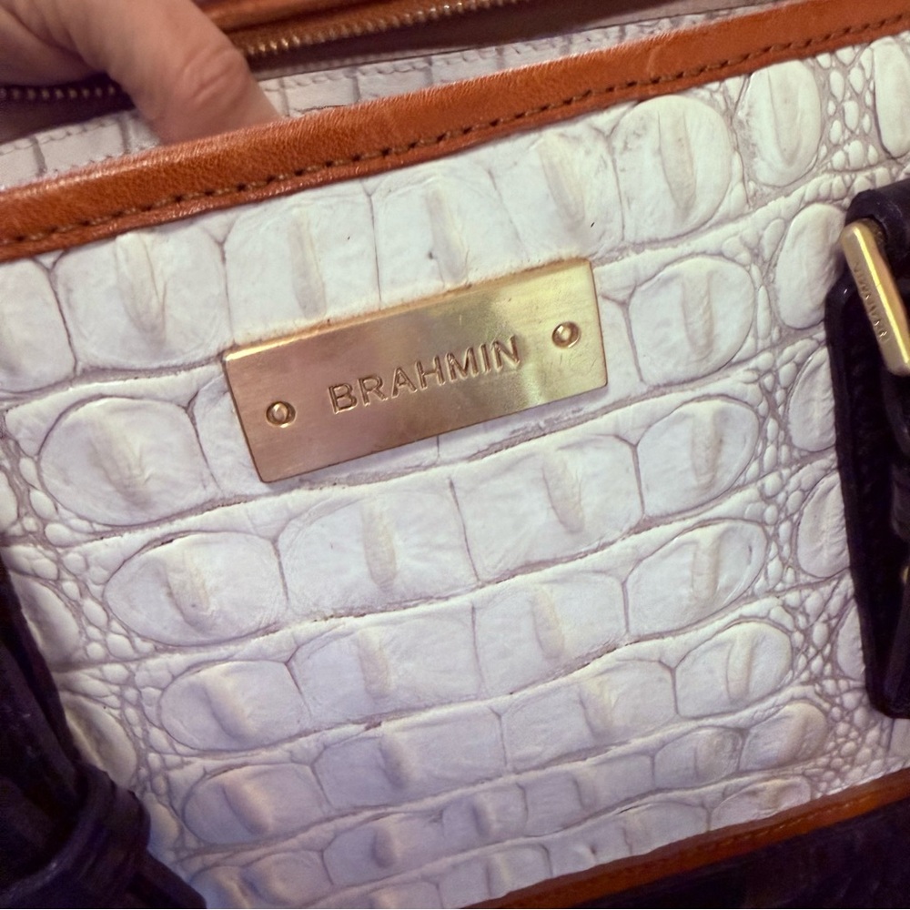 Brahmin Mini Asher Sugar Tri Leather Croc Embossed Bag - Picture 11 of 14